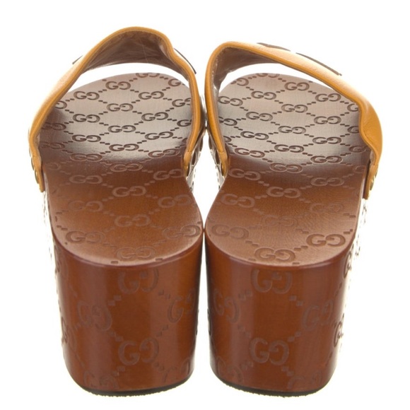 Gucci x Adidas Leather Platform Slides - Picture 4 of 5